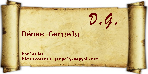 Dénes Gergely névjegykártya